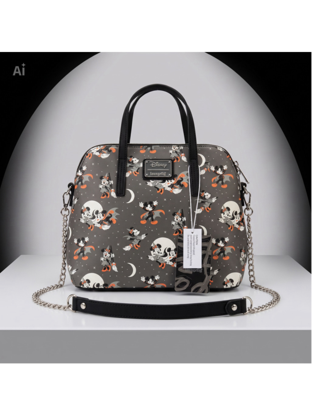 Loungefly Disney Mickey Minnie Halloween Women’s Crossbody Satchel Handbag NWT